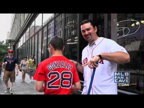Adrian Gonzalez Hits Grounders to Fans